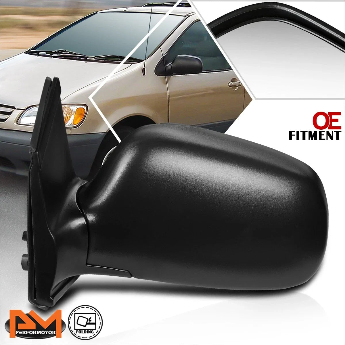Left LH Manual Side Rear View Door Mirror for Toyota Sienna (1998–2003)