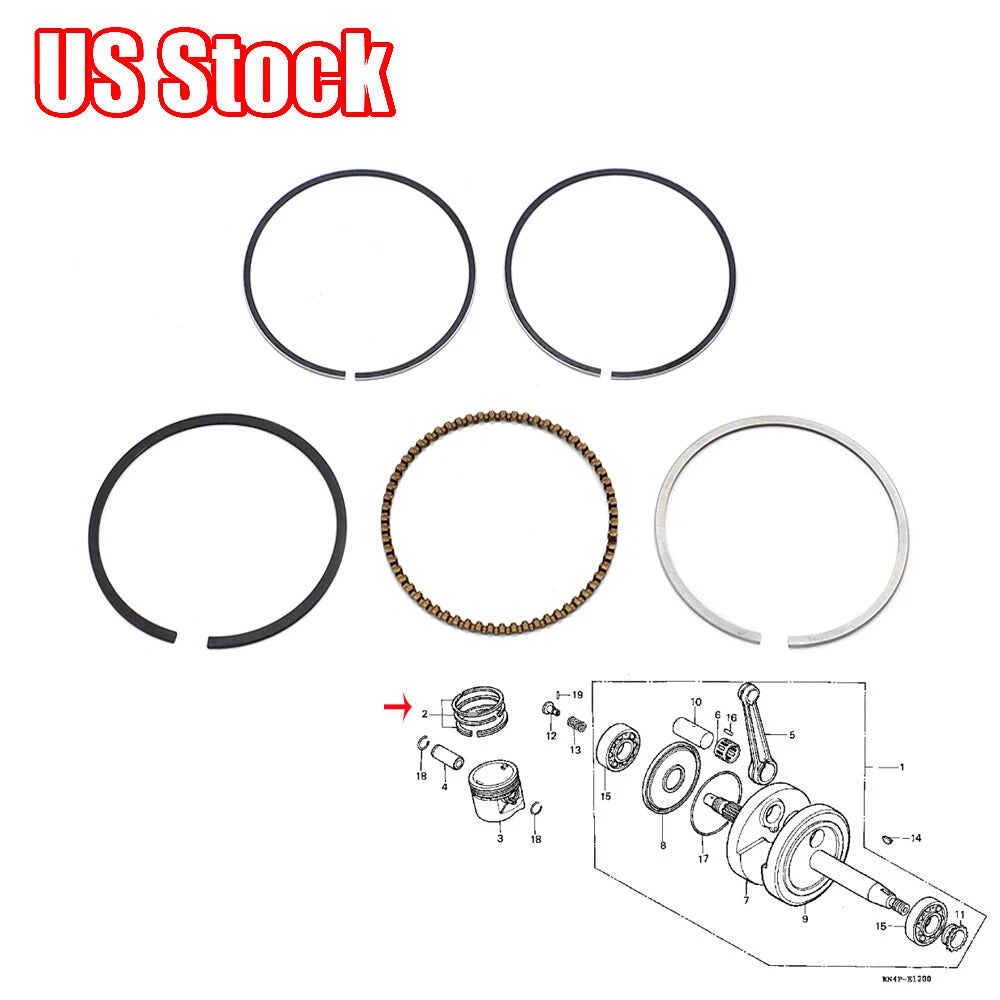 Piston Rings Kit for Honda XR100R (2001–2003) CRF100F (2004–2013)