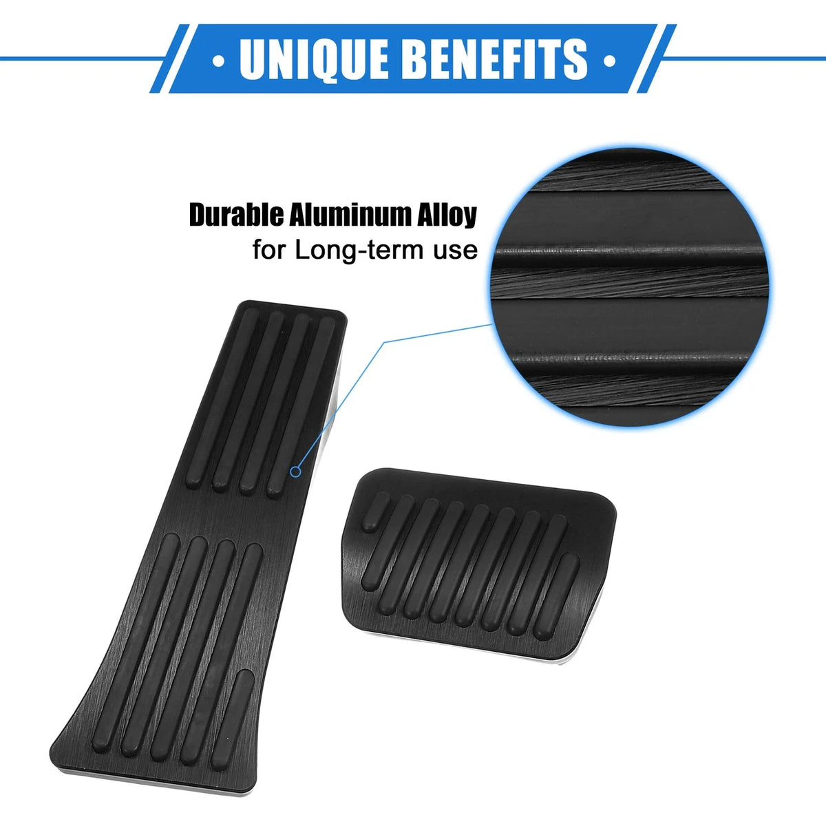 3 Pcs Gas Accelerator Brake Foot Rest Pedal for Ford Explorer (2020–2023) Black