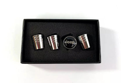 Valve Stem Caps Chrome Tapered Black for Jeep Wrangler JL (2018–2024)