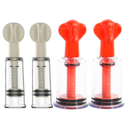 Set of 4 Red White Nipplesuckers for Flat Inverted