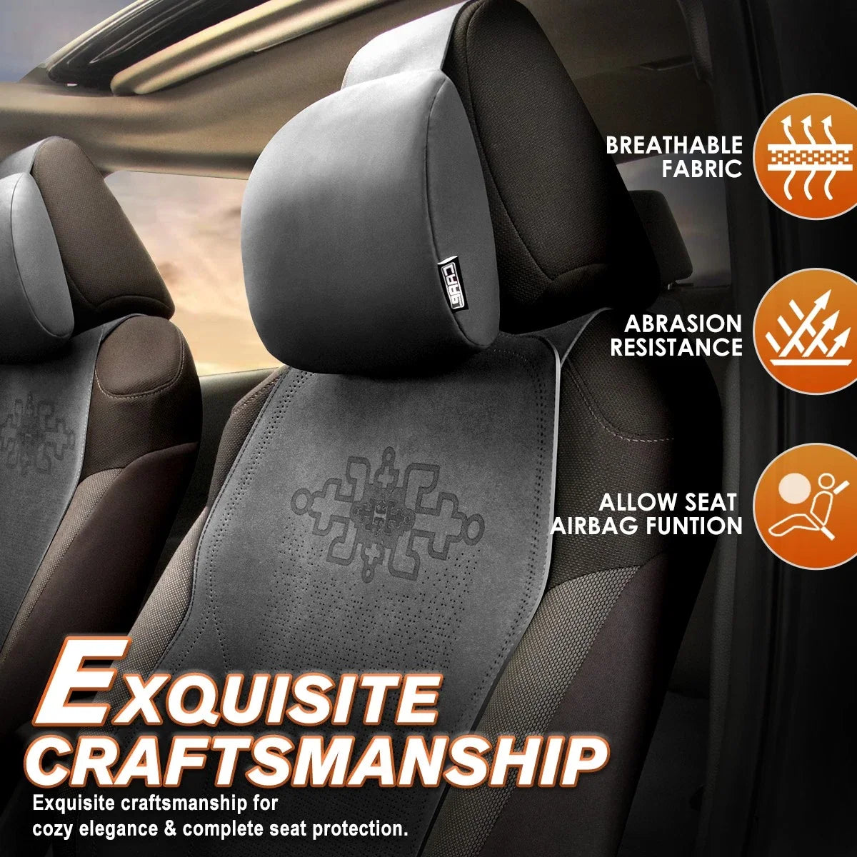 Front Row Bucket Seat Covers for Universal Fit (Protex Plus Series) Black