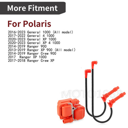 Ignition Coil & Spark Plug Wire Cap for Polaris General XP 4 1000 (2020–2023)