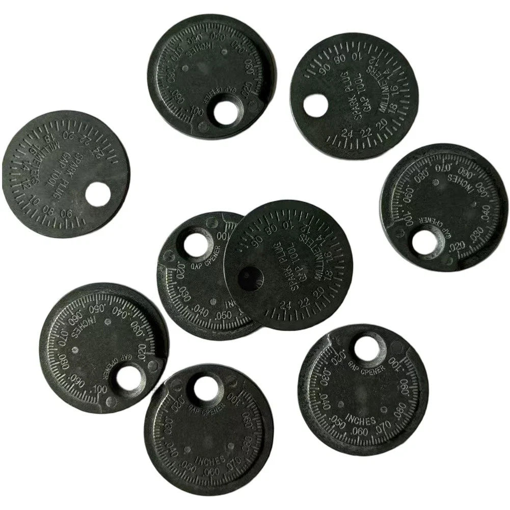 Metal Spark Gap Measuring Tool Coin Type Gauge for Universal Use (0.5–2.5 mm)
