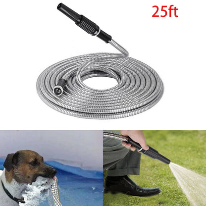 25 Ft Flexible Stainless Steel Water Pipe for Garden