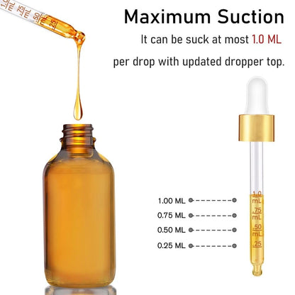 2 oz Amber Glass Dropper Bottle for Eye Care (2023)