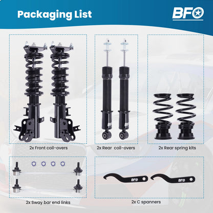 BFO Coilovers for Honda Civic (2012–2015) QKYUX9 Height Adjustable Kit