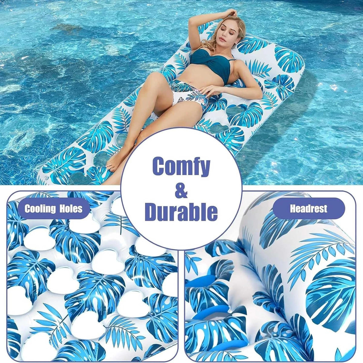 2X Inflatable Pool Float Lounger for Adults (Swimming Pool)