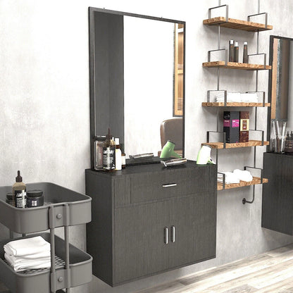 Wall Mount Hair Styling Station with Mirror for Barber Salon