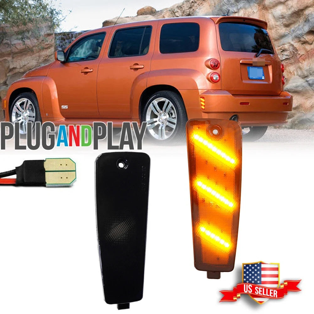 2X Smoked Amber LED Rear Bumper Side Marker Lights for Chevrolet HHR (2006–2011)