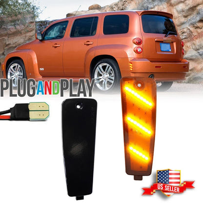 2X Smoked Amber LED Rear Bumper Side Marker Lights for Chevrolet HHR (2006–2011)