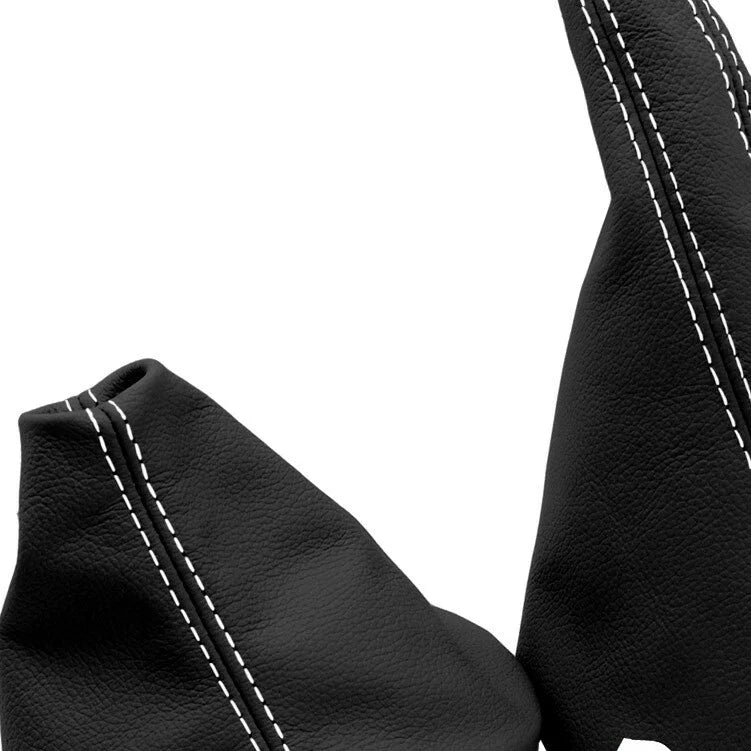Leather Manual & Brake Boot Cover for VW Jetta Golf MK3 (1991–1998) White Stitch