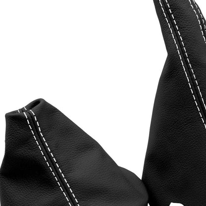 Leather Manual & Brake Boot Cover for VW Jetta Golf MK3 (1991–1998) White Stitch
