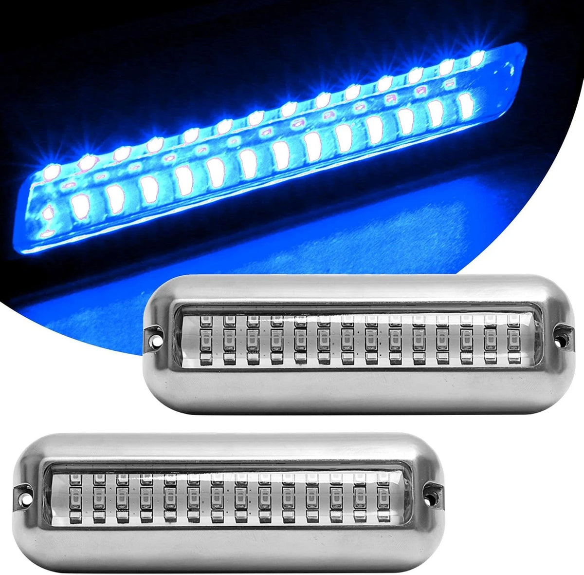 2X 42 LED Blue Underwater Boat Marine Transom Lights for Pontoon