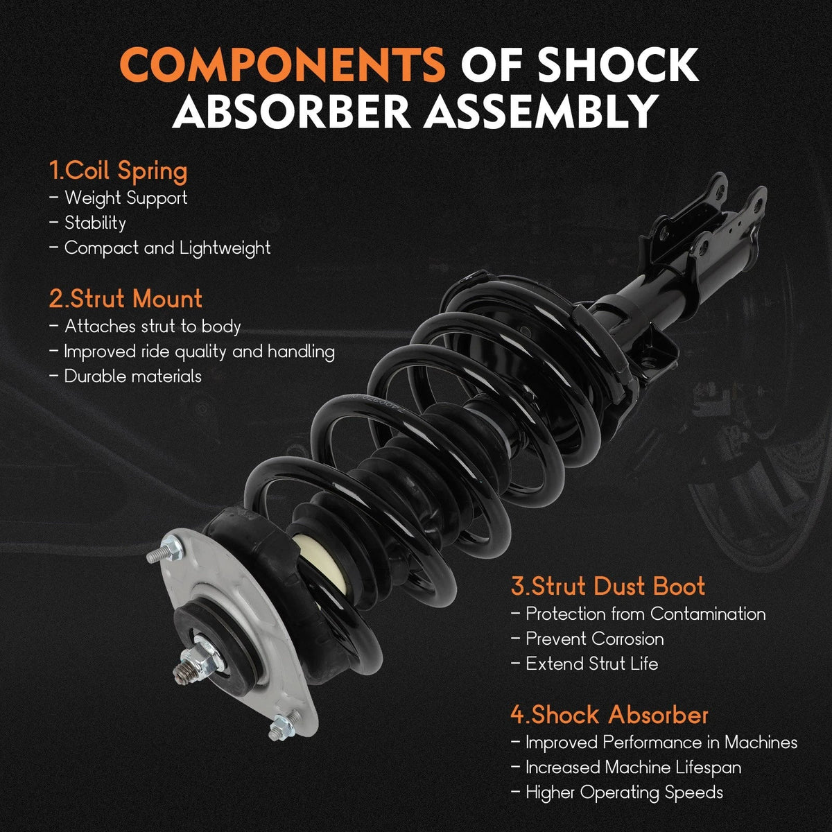 Set of 2 Front Quick Complete Struts & Coil Spring Assembly for Volvo XC90 (2003–2014)