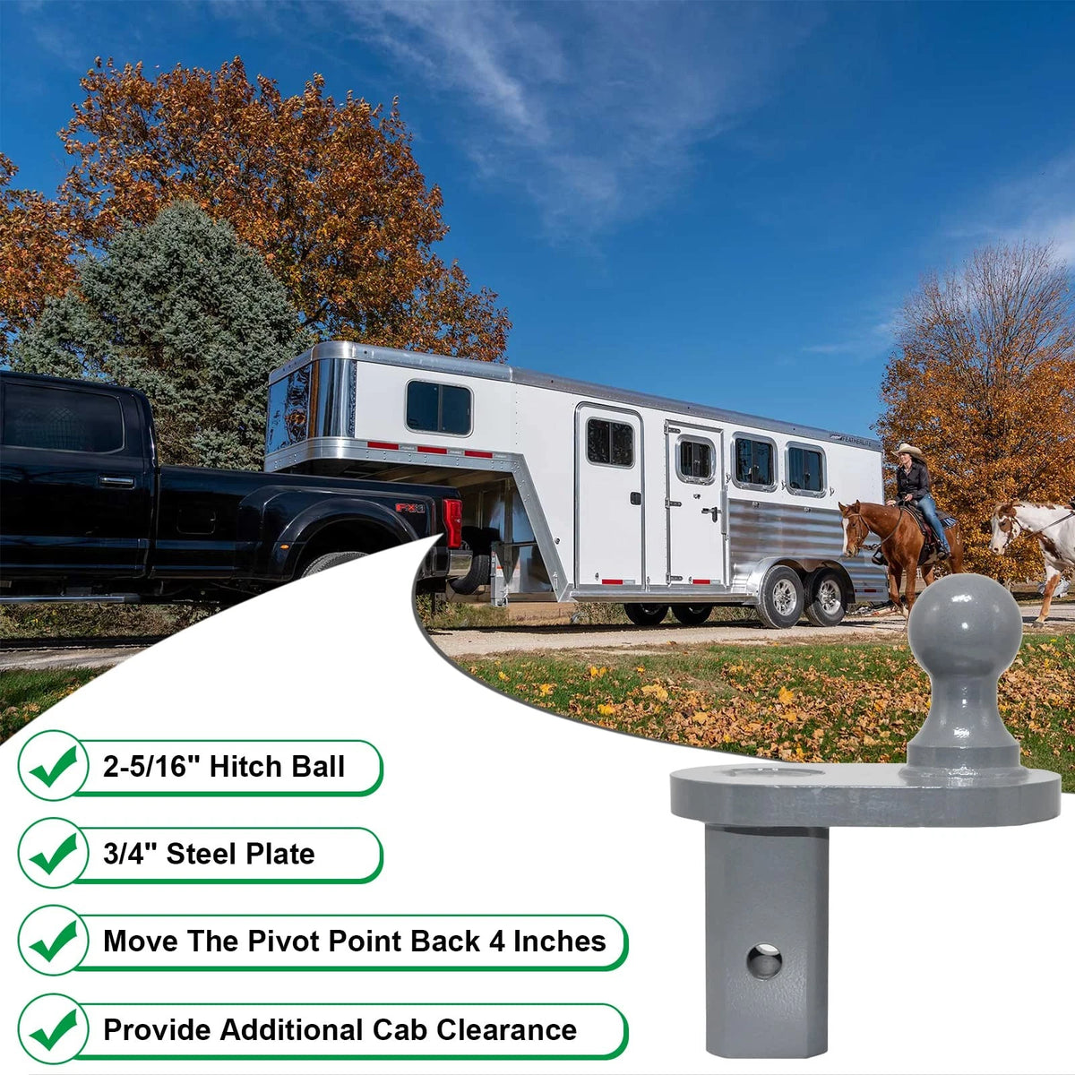 Gooseneck Ball Extender for B&W Trailer Hitch (2010–2023)