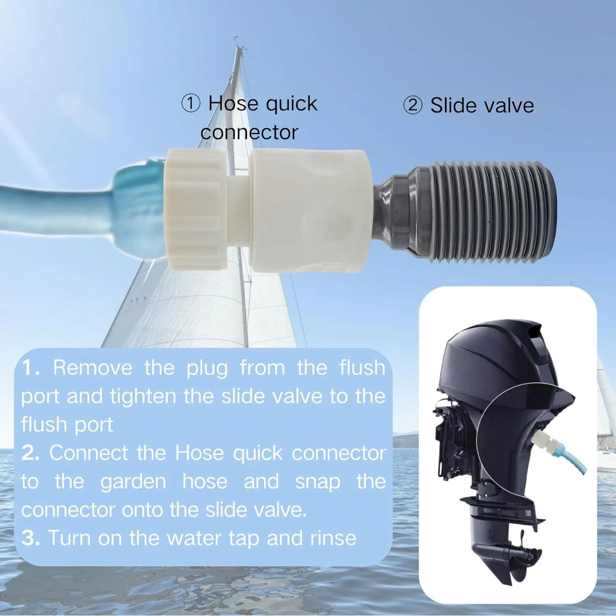 Outboard Quick Connect Flush Kit for Mercury Yamaha Suzuki (Marine Engines)