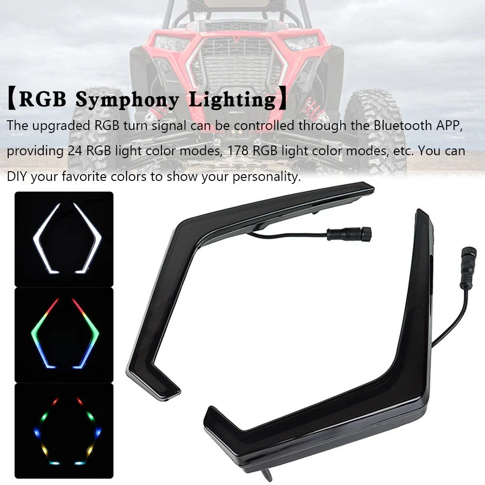 LED RGB Grille Light Turn Signal Accent for Polaris RZR XP 1000 Turbo (2019–2022)