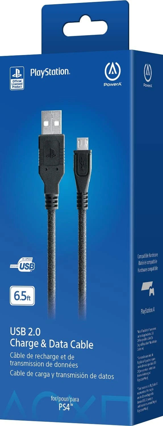 4X PowerA USB Charging Cable for Playstation 4 (2013–2023) 6.5 Feet