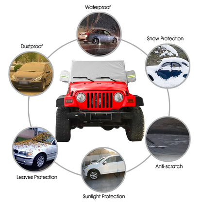 Car Cover for Jeep Wrangler TJ 2 Door (1997–2006) Waterproof Reflective Strips