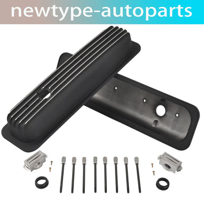 Black Short Valve Covers for Chevy 350 5.0L 5.7L (1987–1997)