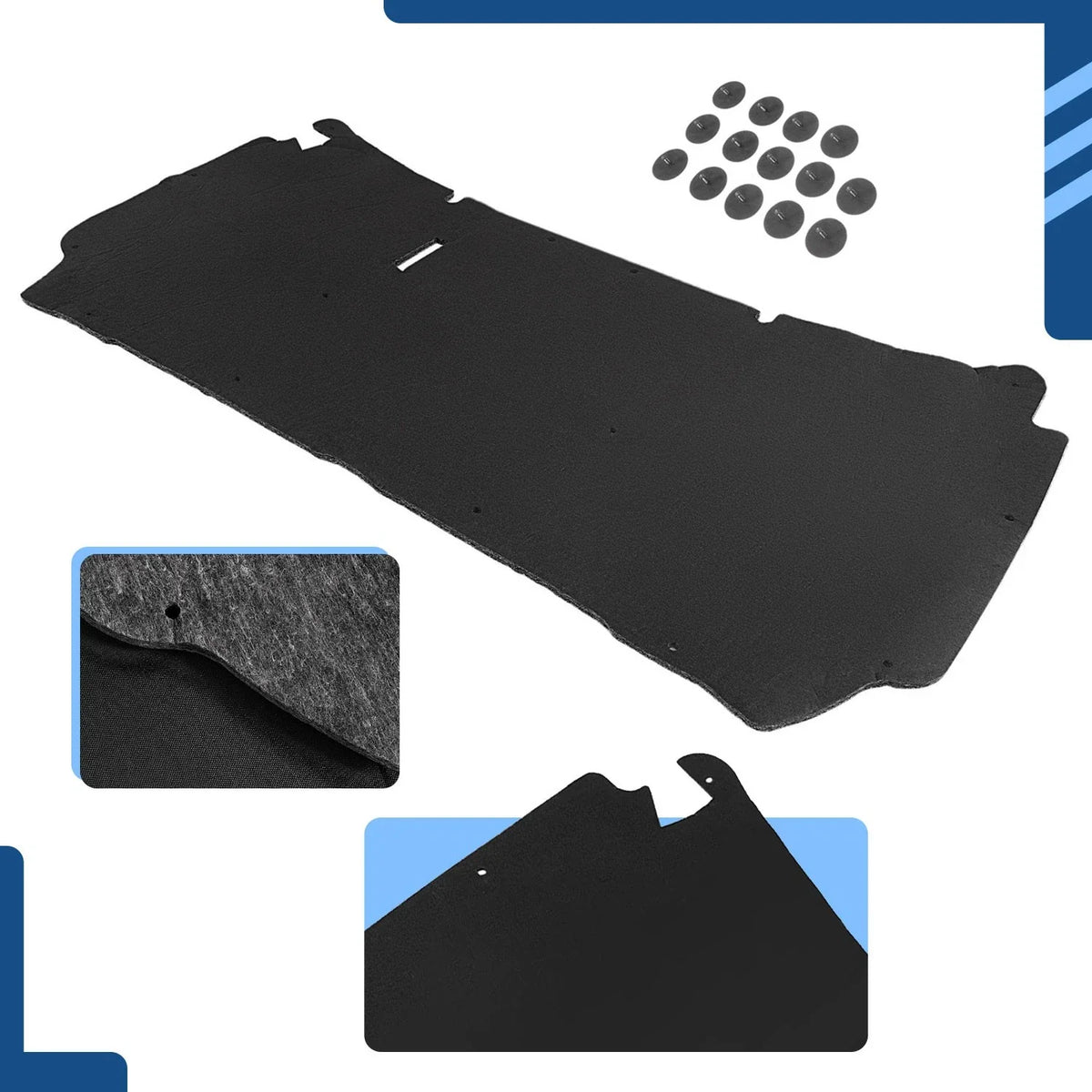 Low Profile Hood Insulation Pad with Clips for Ford F-150 (1997–2003)