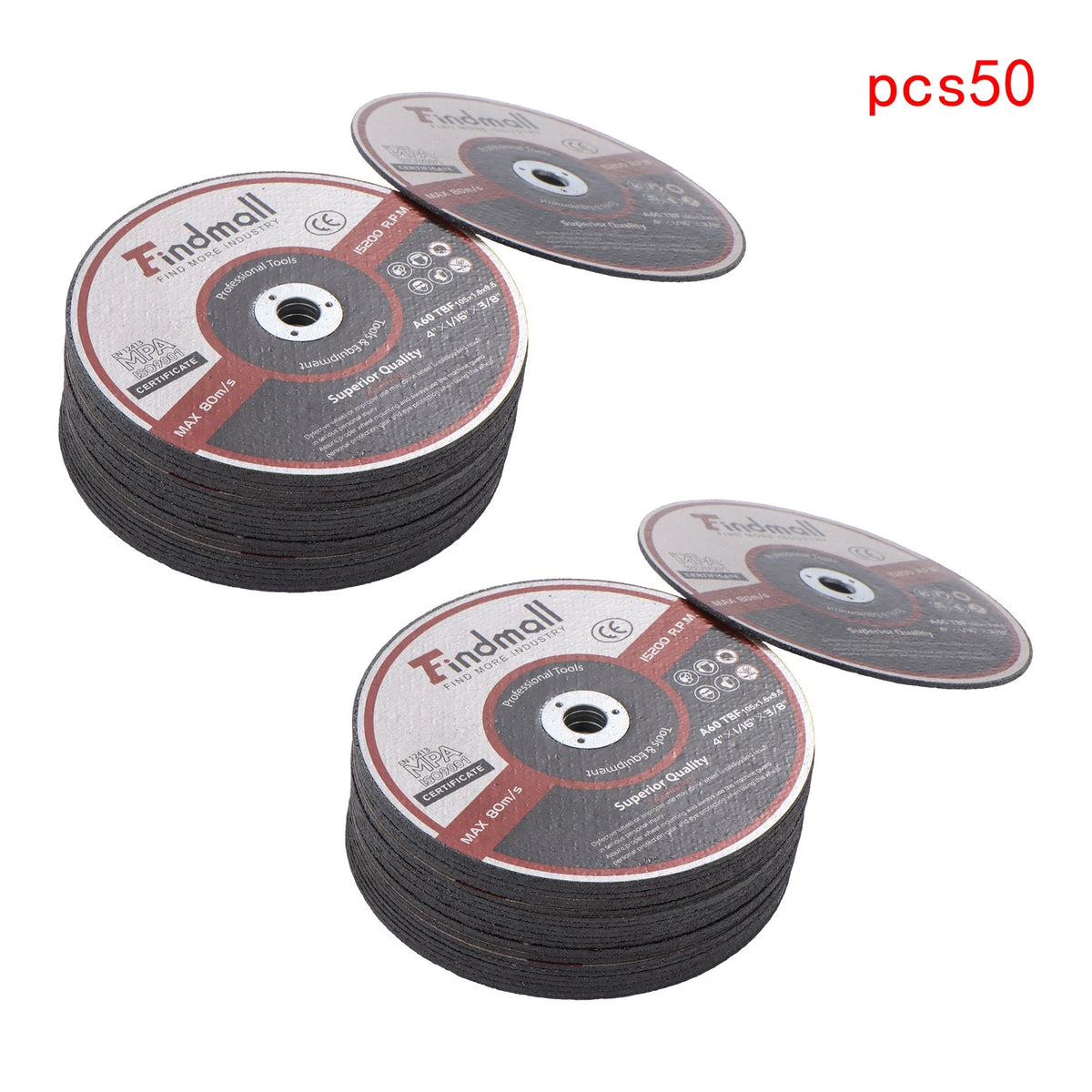 50 Pcs Cut Off Wheels for Die Grinders (4"x1/16"x3/8")