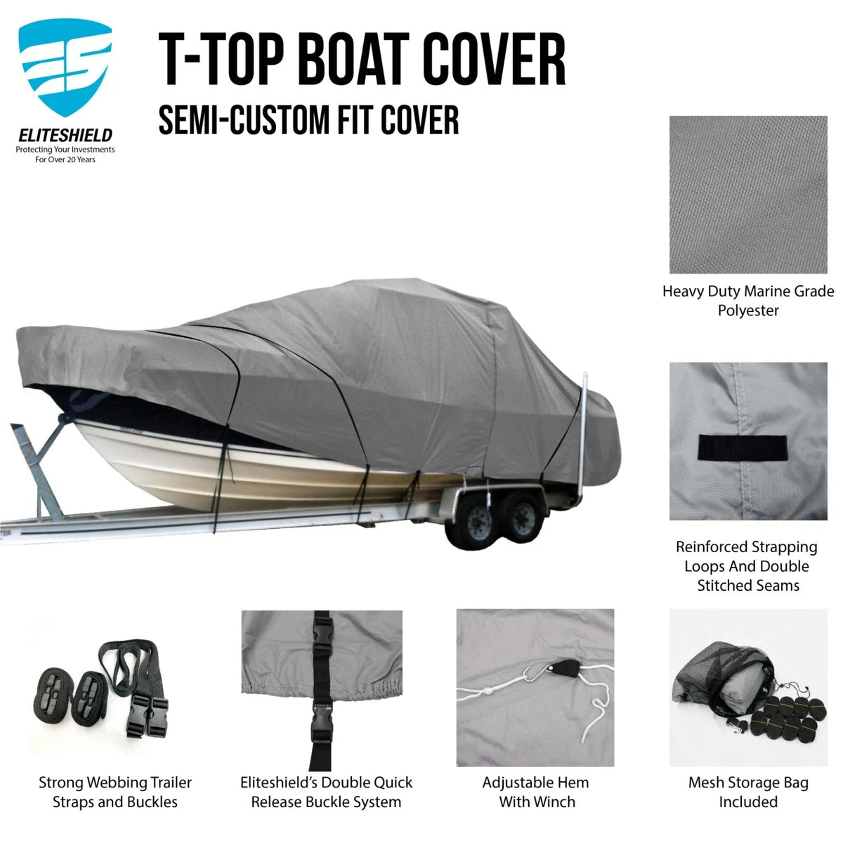 Dry-Tech Boat Cover for Boston Whaler 235 Conquest WA