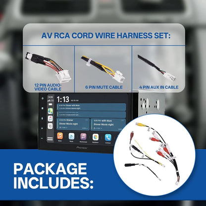 3Pcs RCA Cord Assembly Harness Set for Pioneer DMH160BT