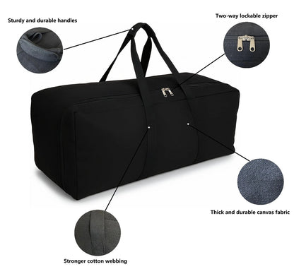 Extra Large Canvas Travel Duffle Bag for Army Green