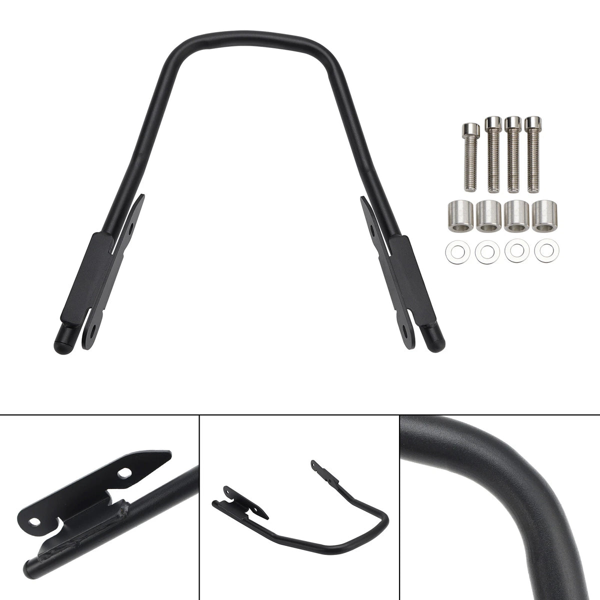 2X Rear Passenger Armrest Hand Holder for Trident 660 (2021–2023) SS-193-BLK
