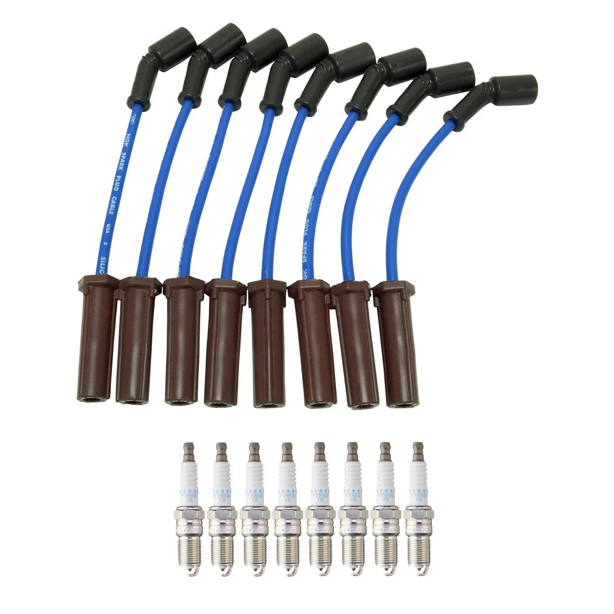 NGK Wire Set & 8 Laser Platinum Spark Plugs for Escalade Silverado 2500 (2007–2014)
