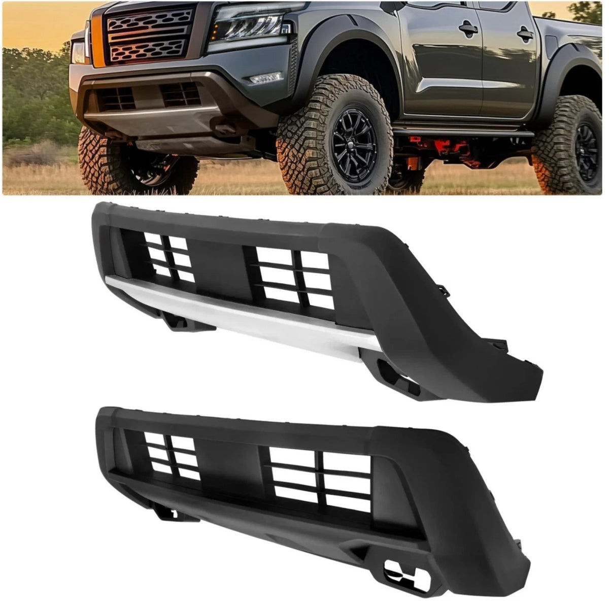 Front Lower/Upper Bumper Cover for Nissan Frontier (2022–2024) - CON-A000098, 62026-9BU0A, NI1015103