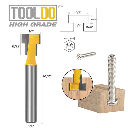 Keyhole Router Bit Set for Router (1/4 Inch Shank, 5 Pcs)