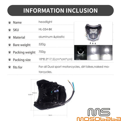 LED Strip Headlight for KTM EXC Six Days 500 450 300 690 Enduro R XC-W (2003-2023)