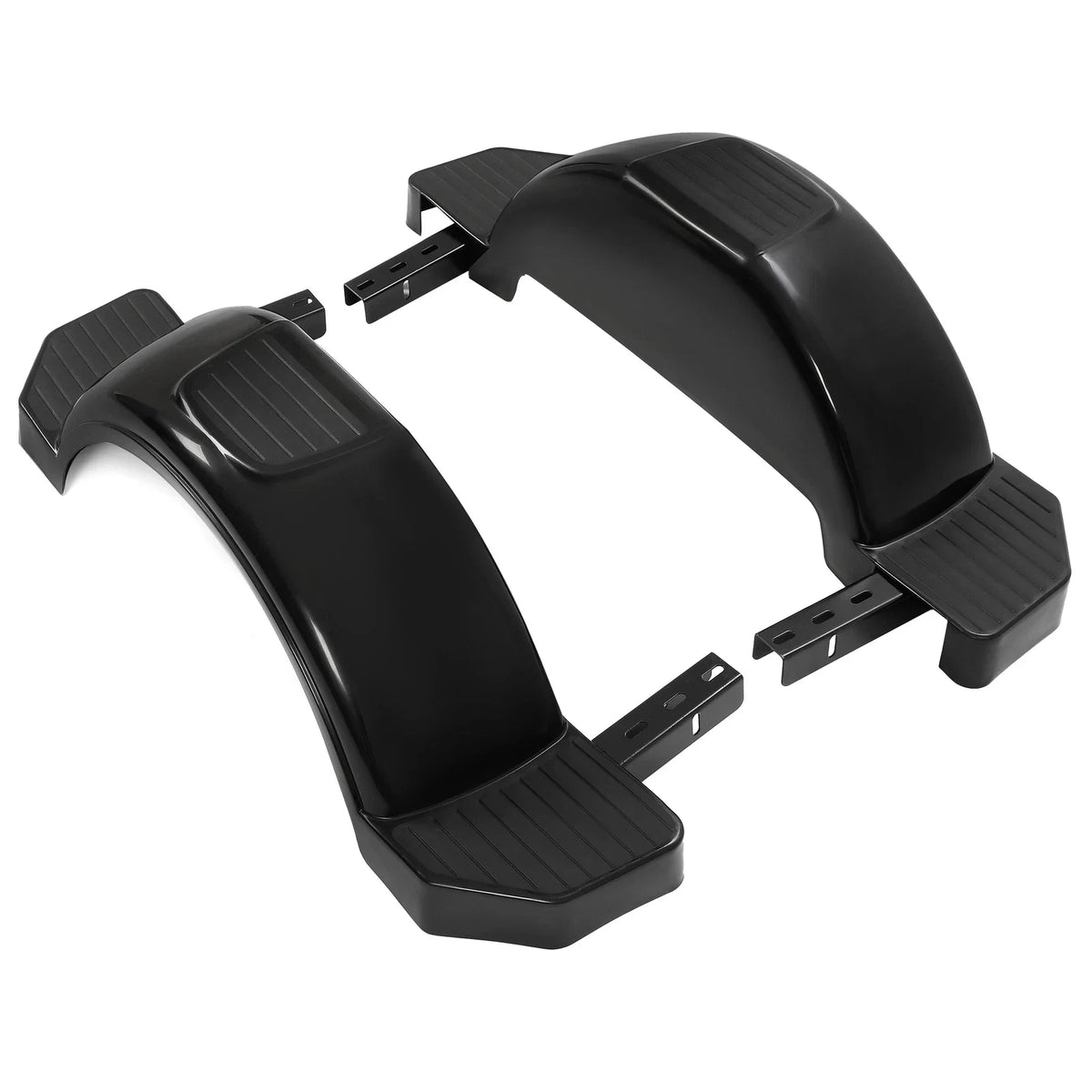 Set of 2 Glossy Black Single Axle Trailer Fenders for 13" Wheels