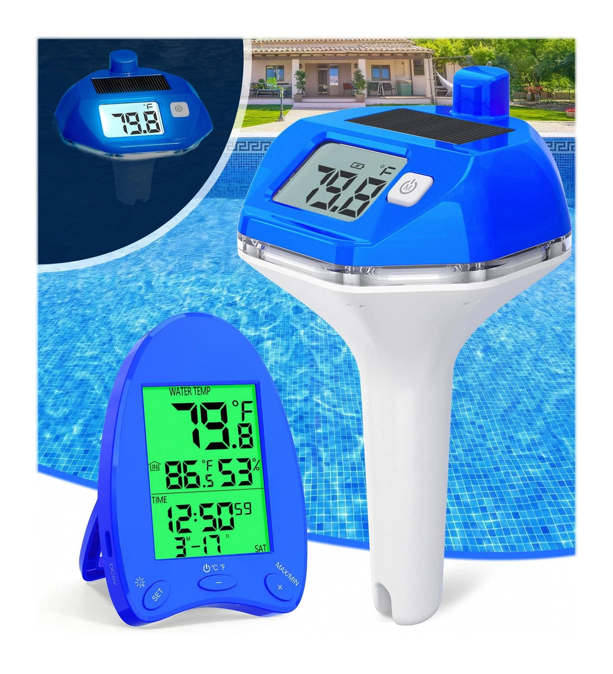 Solar Wireless Pool Thermometer for PoolLeader (2026) 650FT 3 inches