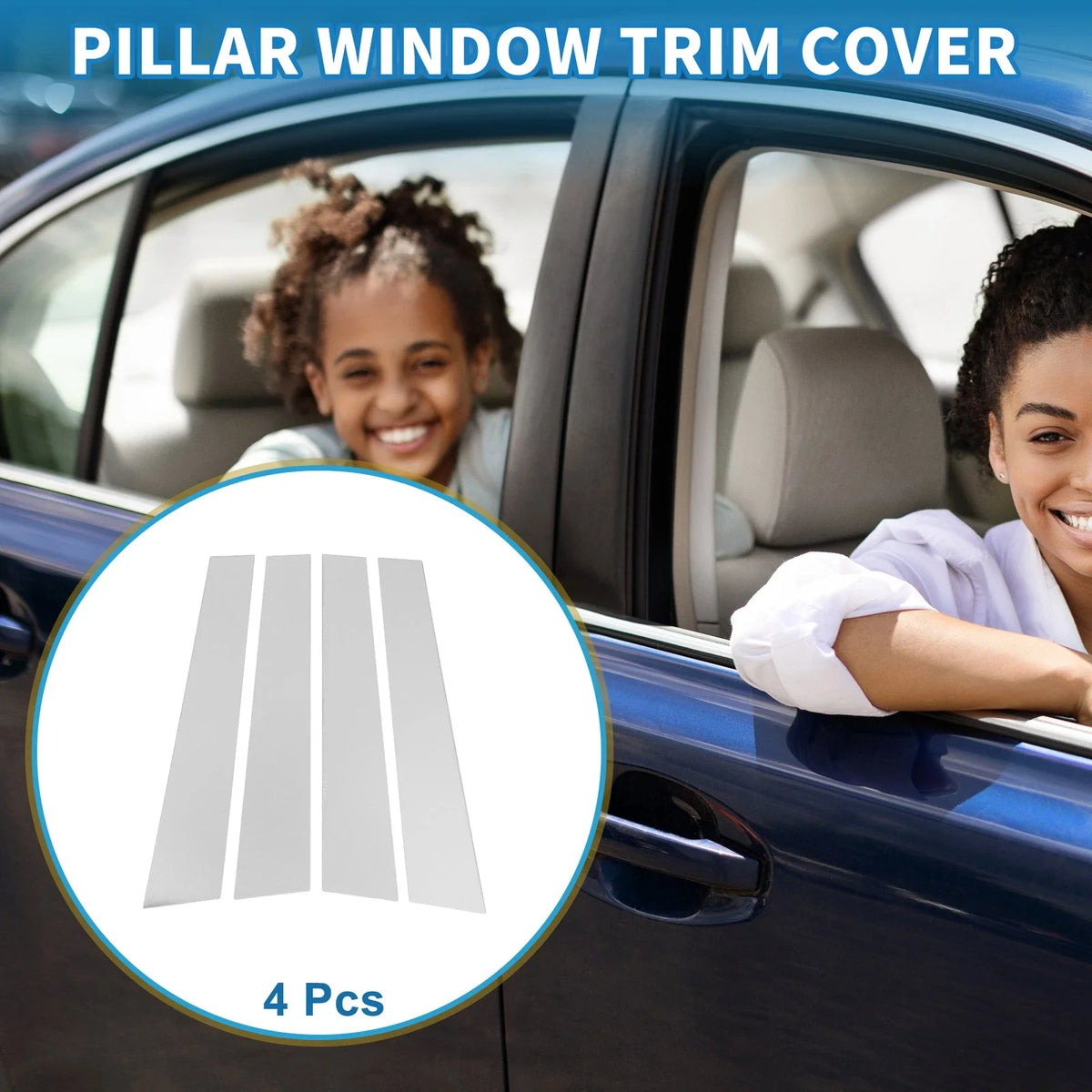 Set of 4 Door Pillar Window Trim for Kia Soul (2011–2013) Chrome