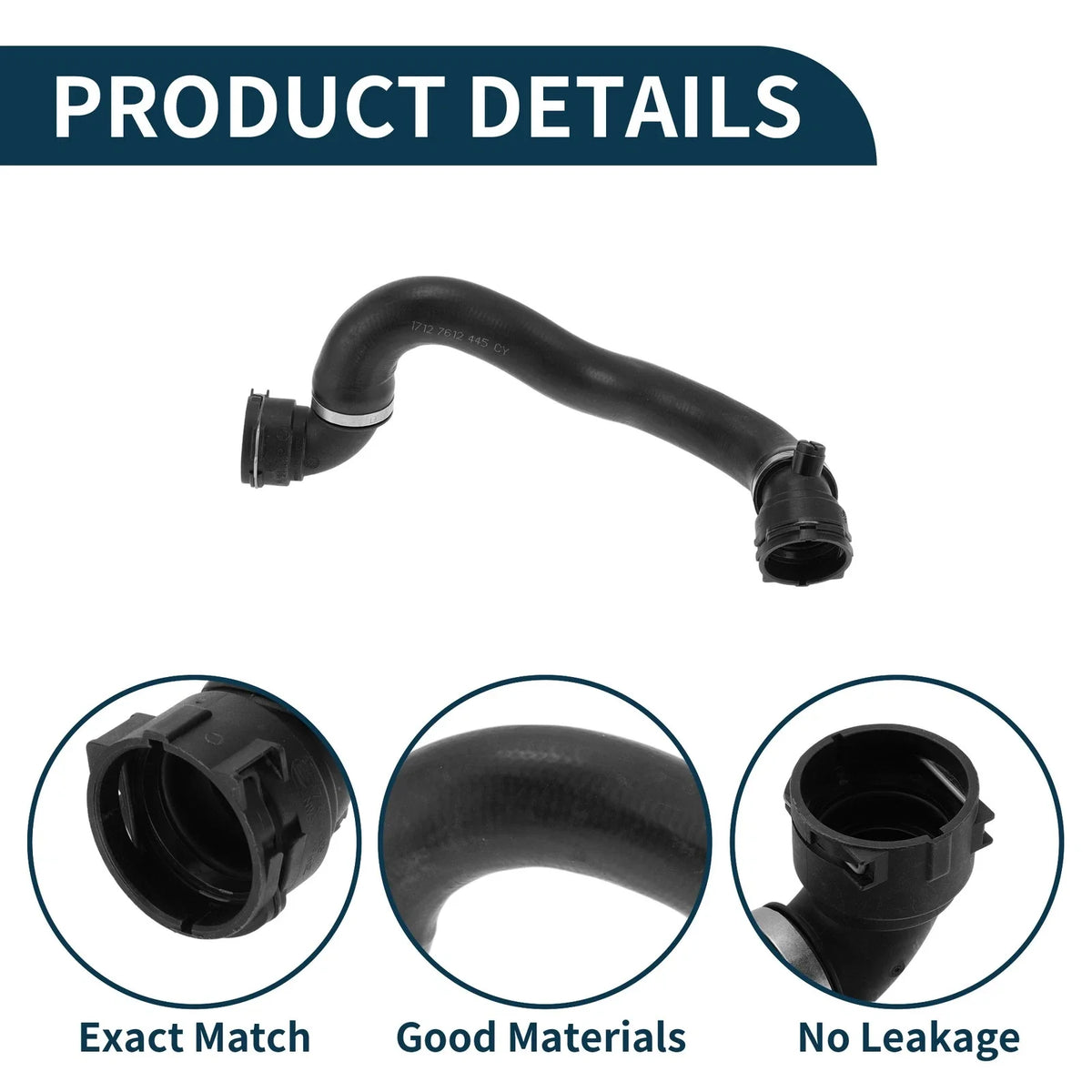 Radiator Hose for BMW X1 E84 L4 2.0L (2012–2015) No. 17127612445 Rubber