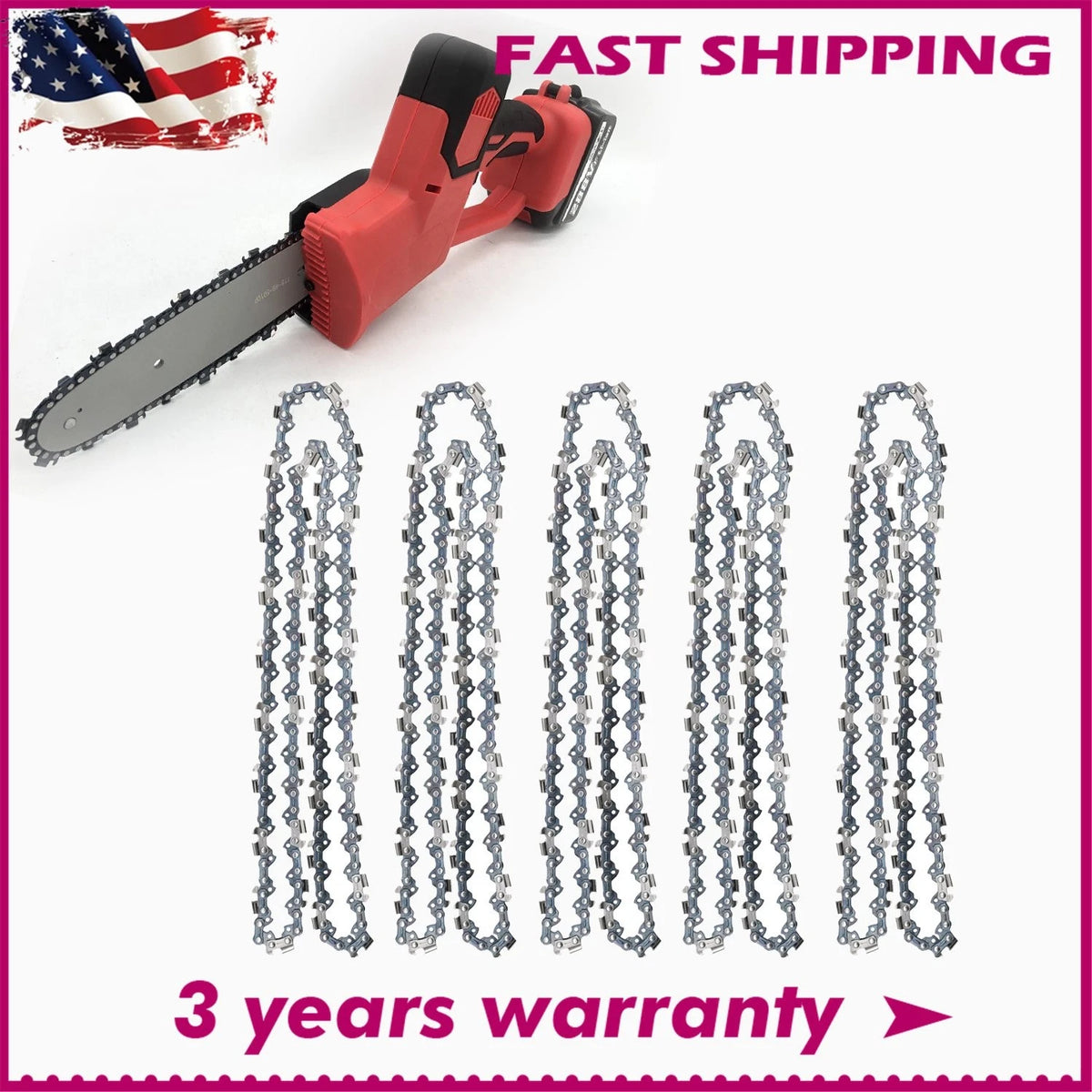 5X 20" Chainsaw Chain Blade 3/8"LP .050 Gauge 72DL for Stihl Husqvarna