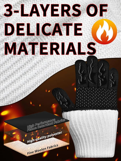 BBQ Oven Gloves for Universal Use (1472℉ Heat Resistant, Silicone, Non-Slip)