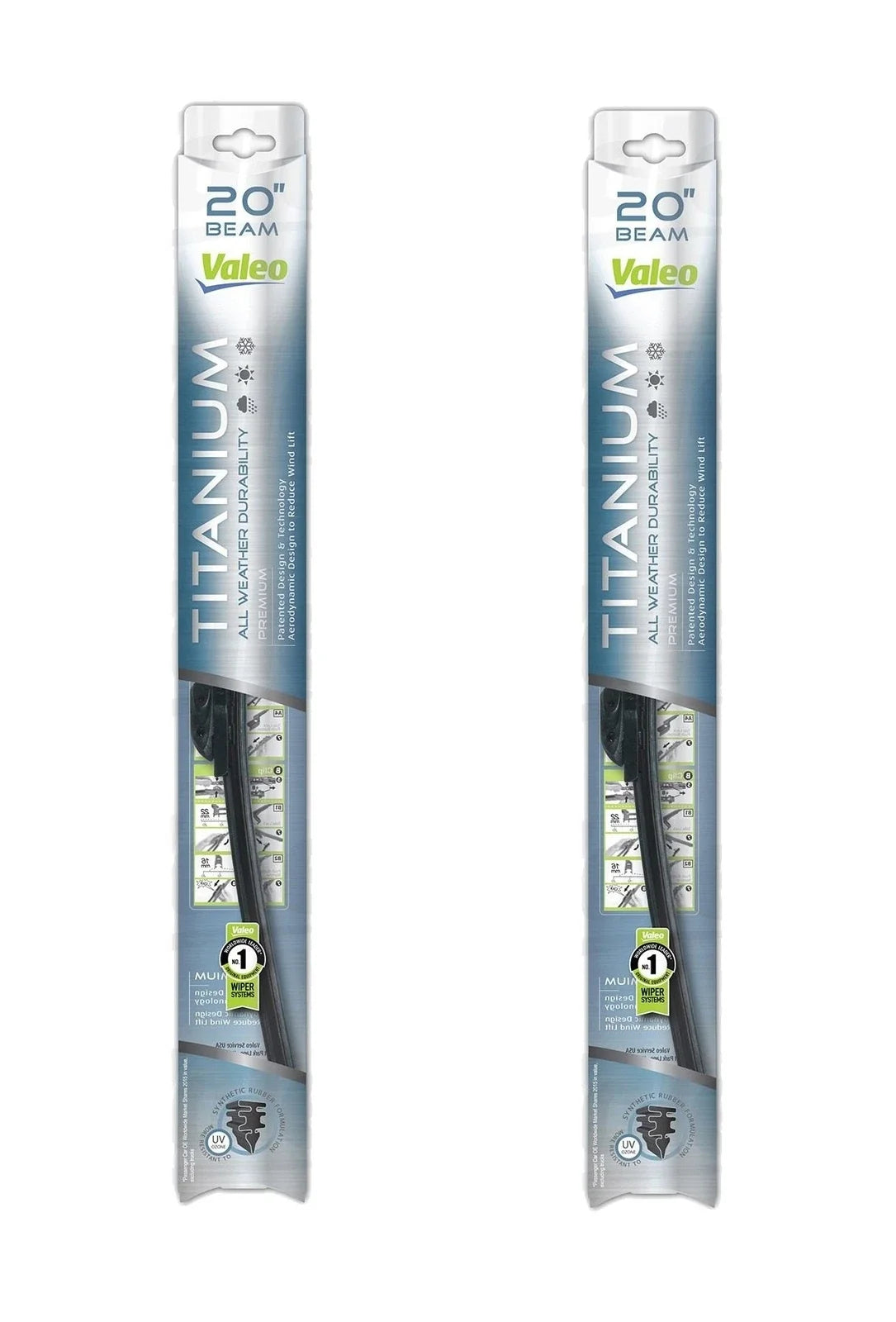 Set of 2 Valeo 20" Windshield Wiper Blades for BMW Chevy Kia MB Volvo