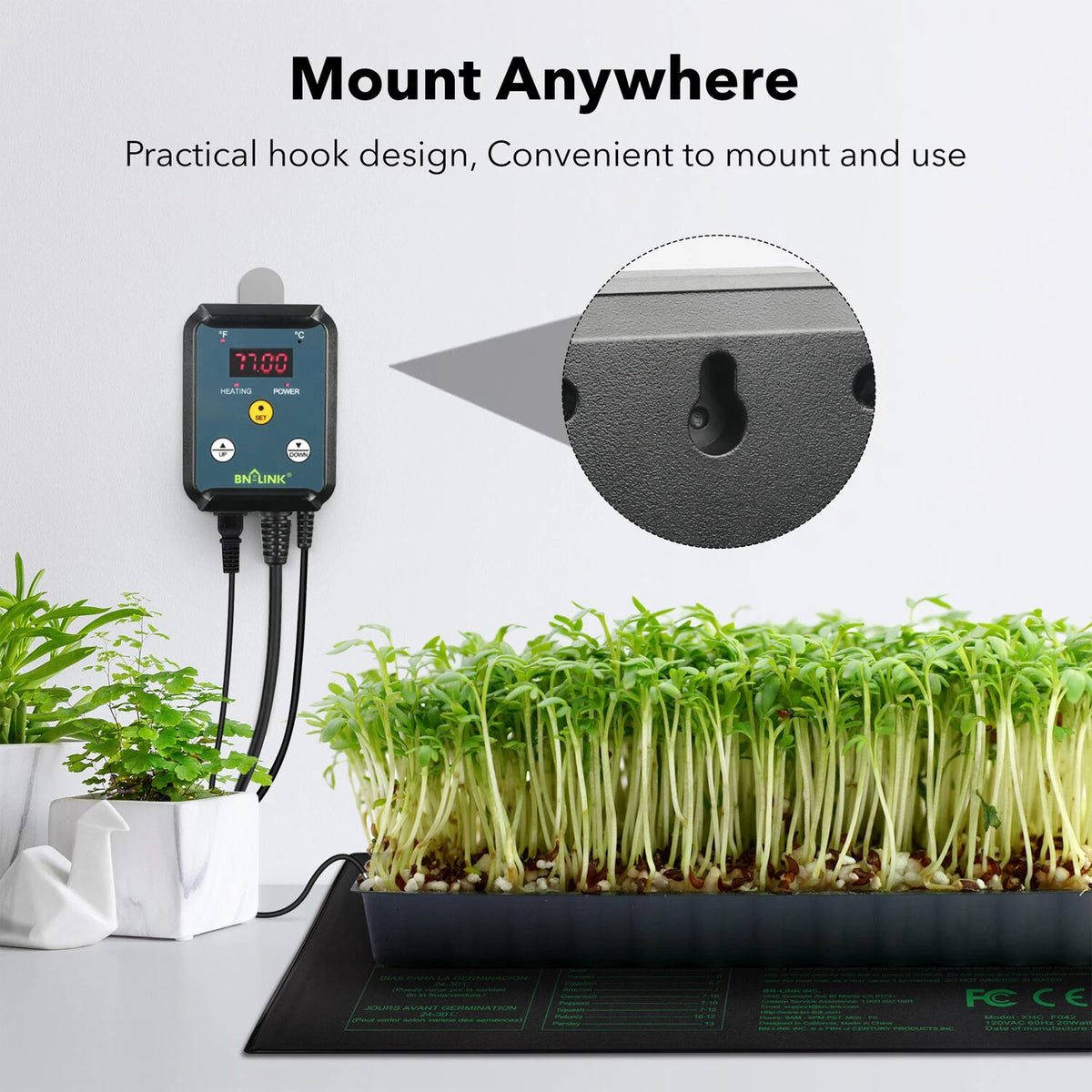 Digital Heat Mat Thermostat Controller for Greenhouse Seed Germination