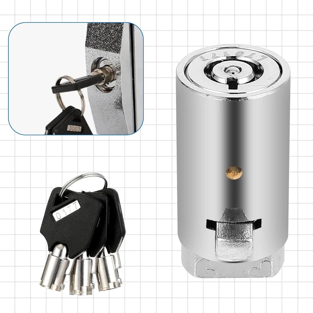 Tubular Cylinder Lock Set for Vending Machine T Handle