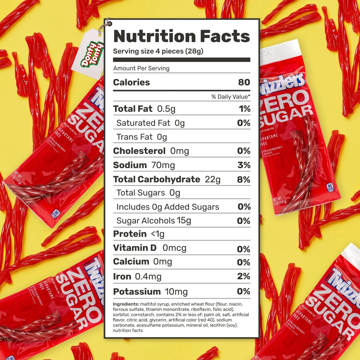 2X 5 oz Bags Sugar Free Red Licorice Candy for Strawberry Flavor