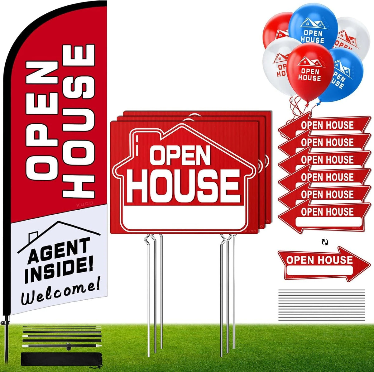 Open House Signs Kit for Real Estate (45 Pcs)