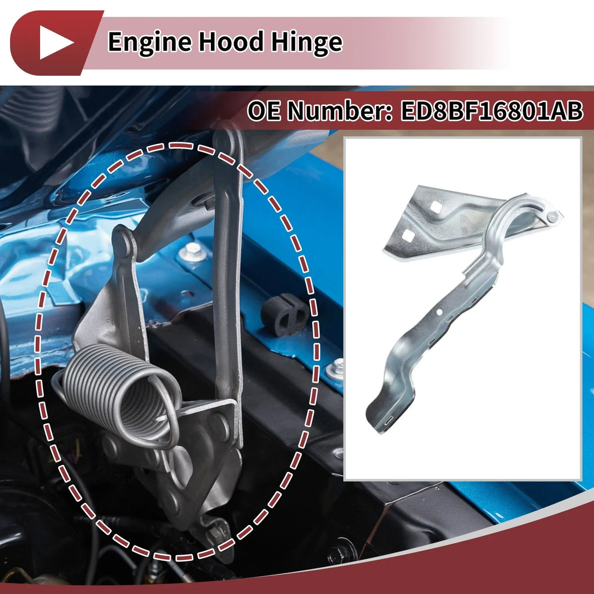 Hood Hinge for Ford Escape (2015–2018) Left Side, 1 pcs