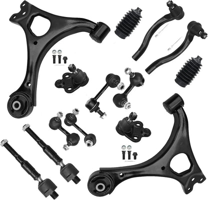 Set of 4 Front Lower Control Arms Ball Joints Sway Bars Tie Rods for Honda Civic (2006–2011)