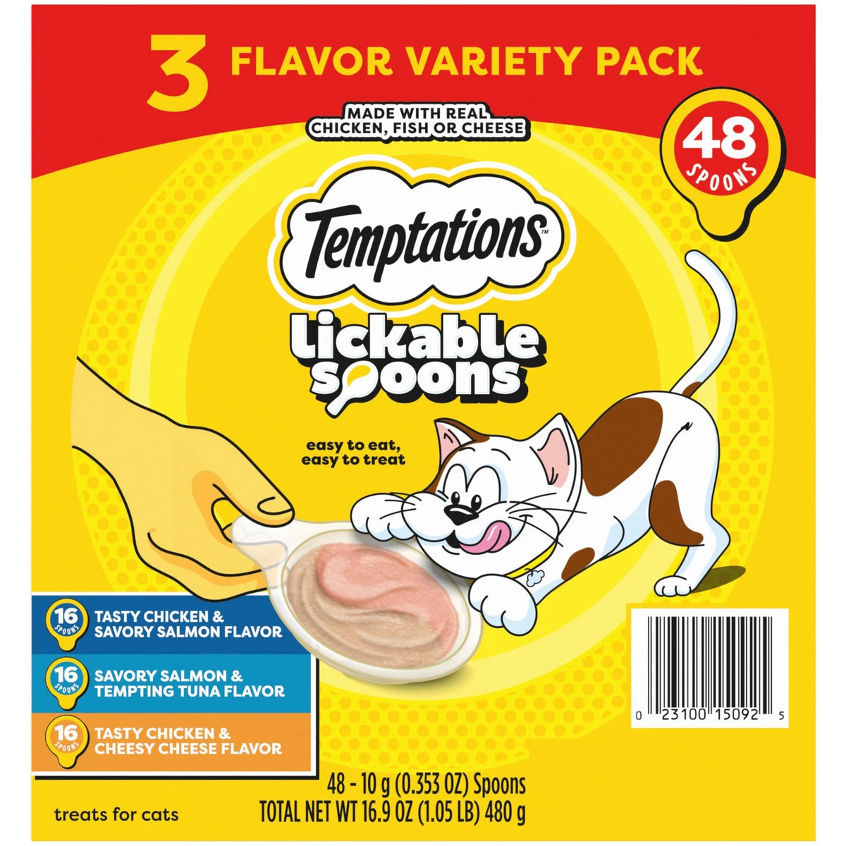 Temptations Lickable Spoons Soft Cat Treats for Cats (48 Count)