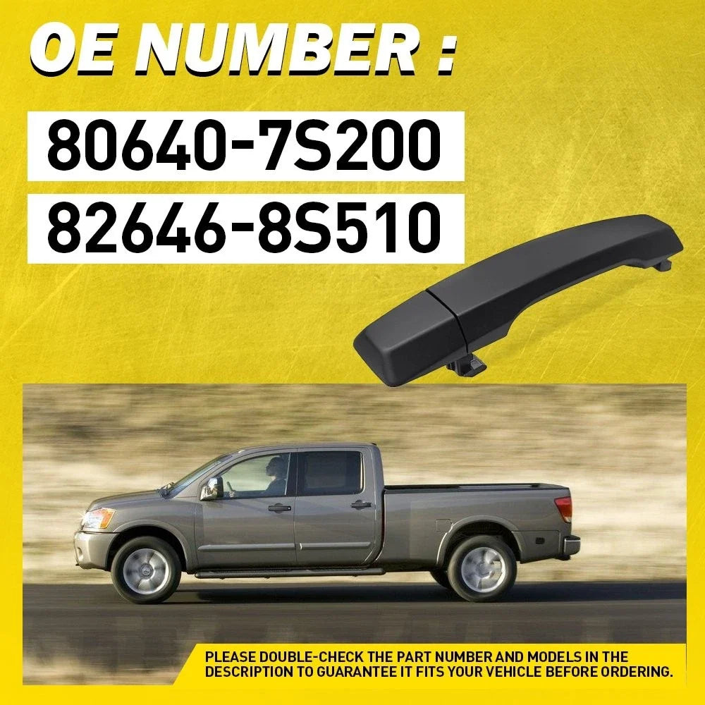 1X Black Outside Door Handle for Nissan Pathfinder Armada (2004) Rear Right/Left